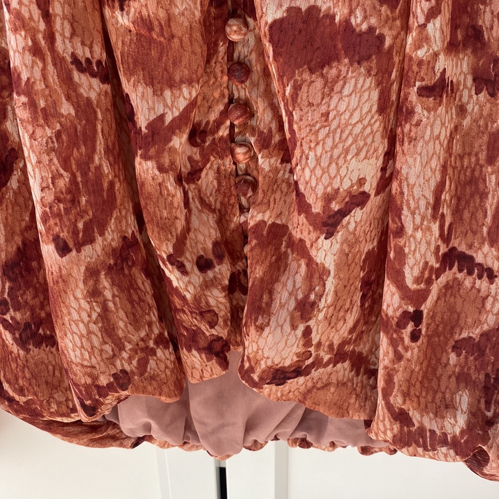 Vici Collection Snake Print Rust Color Blouse Siz… - image 3